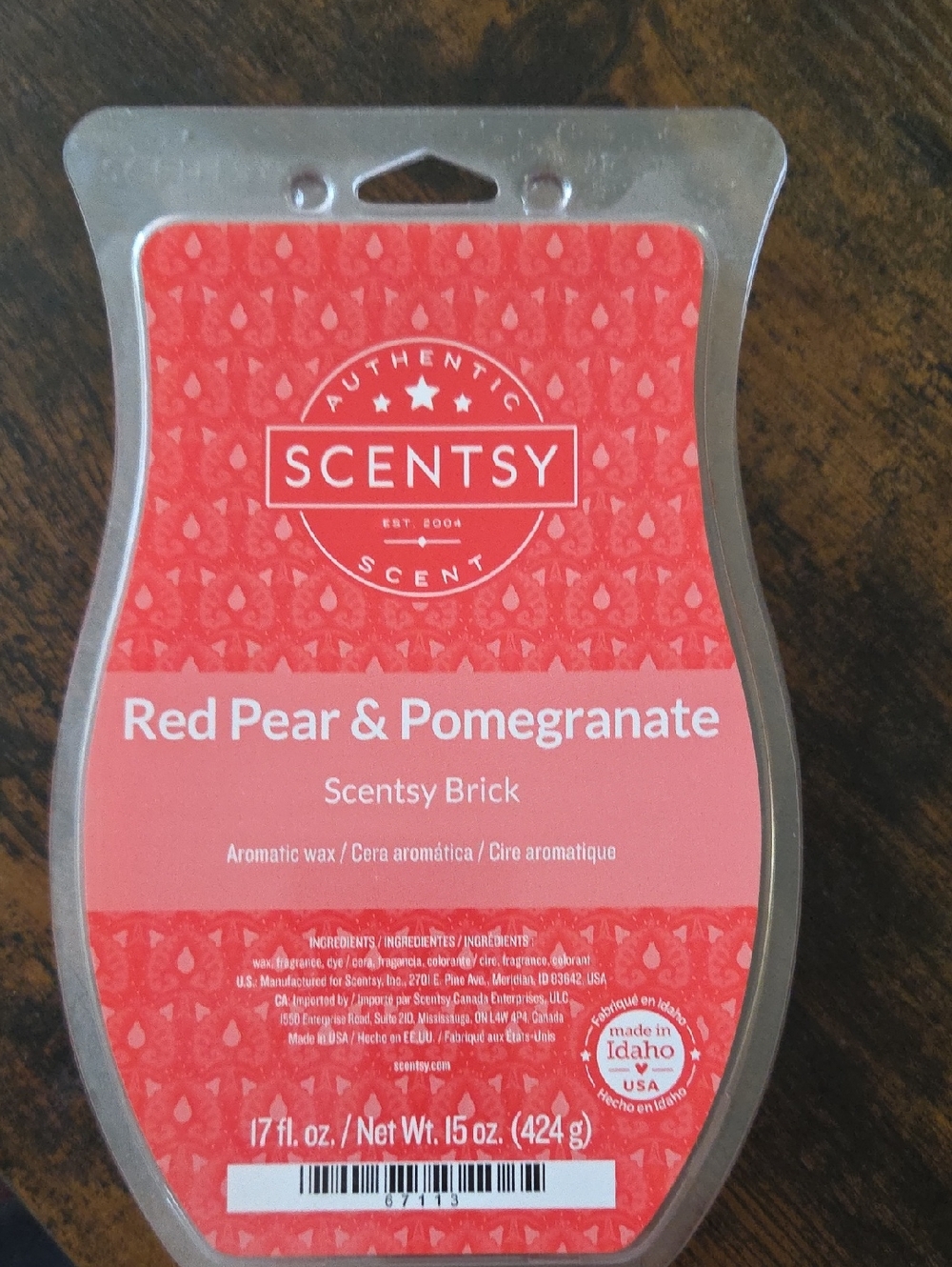 Scentsy Red Pear & Pomegranate Scented Wax Brick